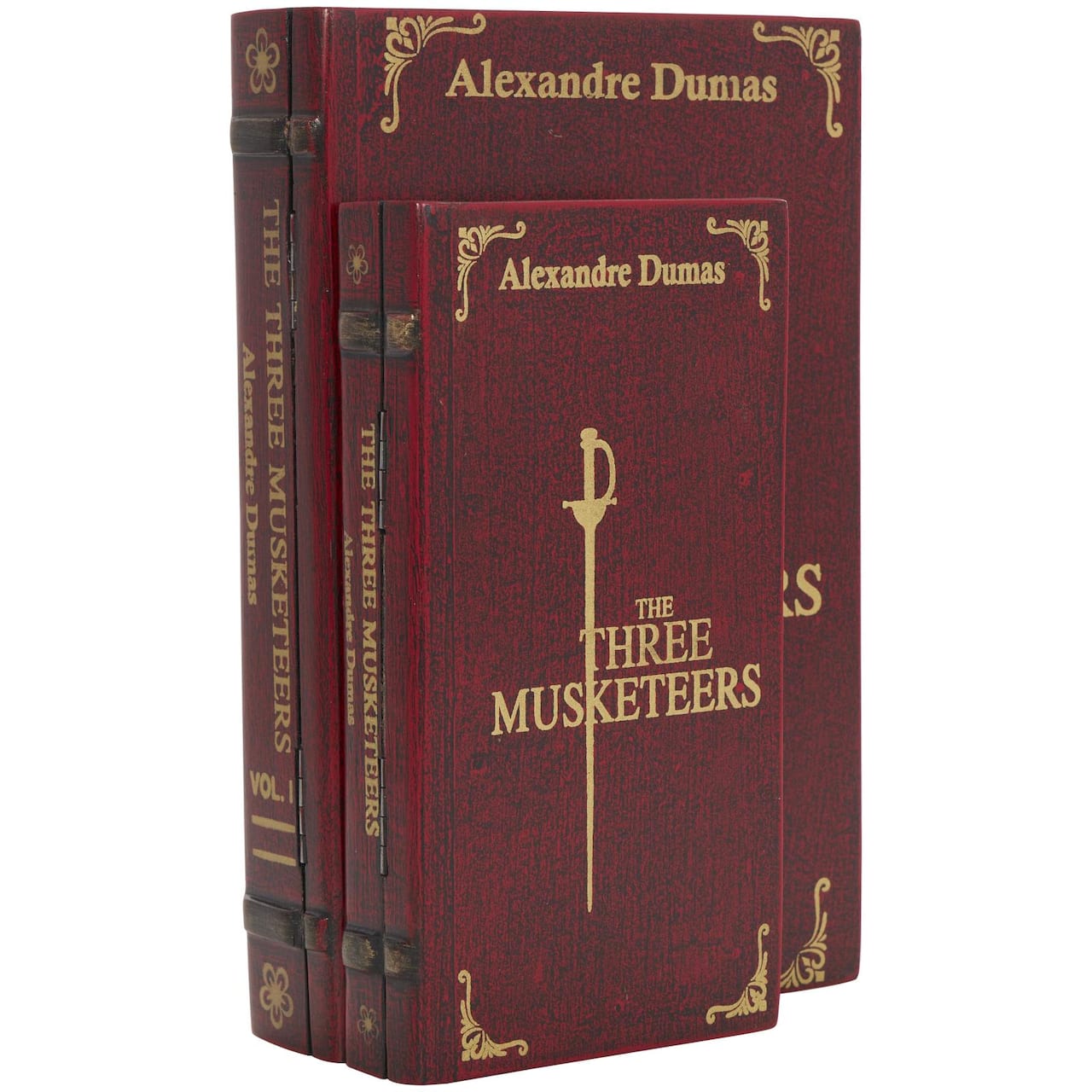 Red The Three Musketeers Storage Faux Book Box Set